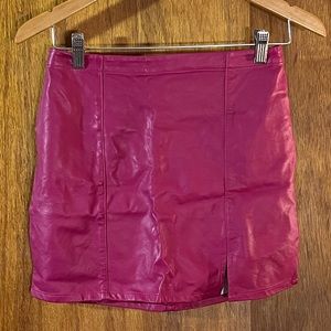 Pink Faux Leather Miniskirt by Forever 21 Sz M